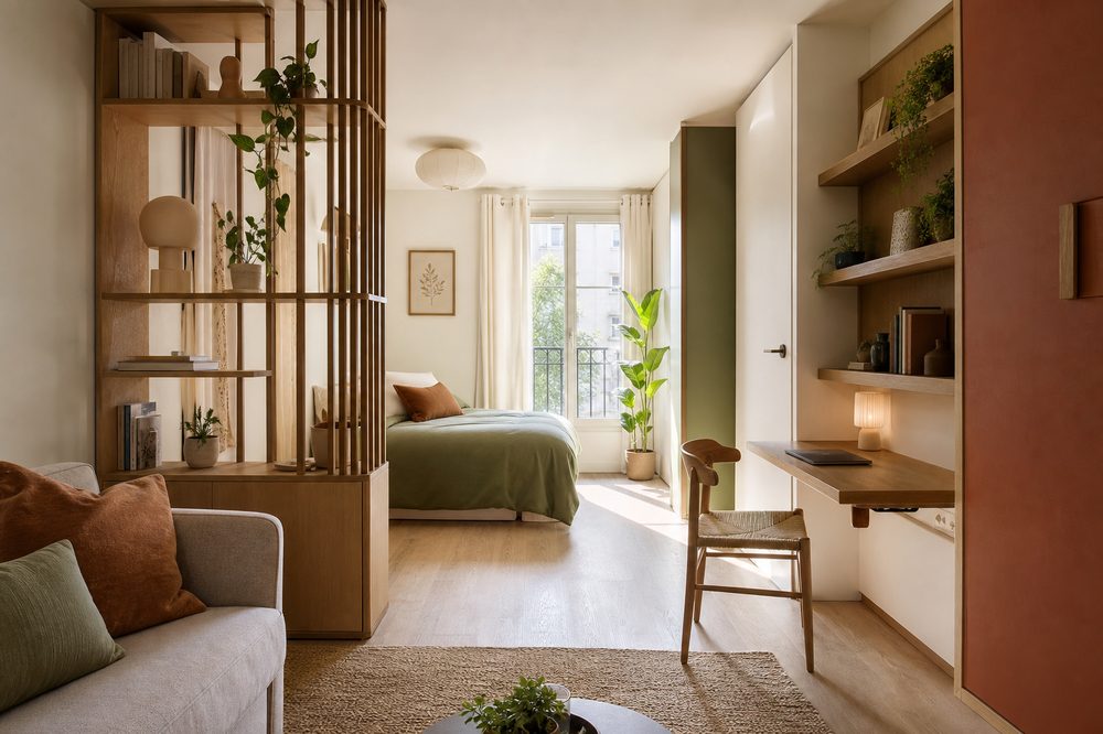 A clever small studio apartment layout